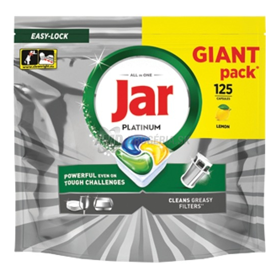 Jar Platinum tablety do umývačky riadu Lemon, 125 ks