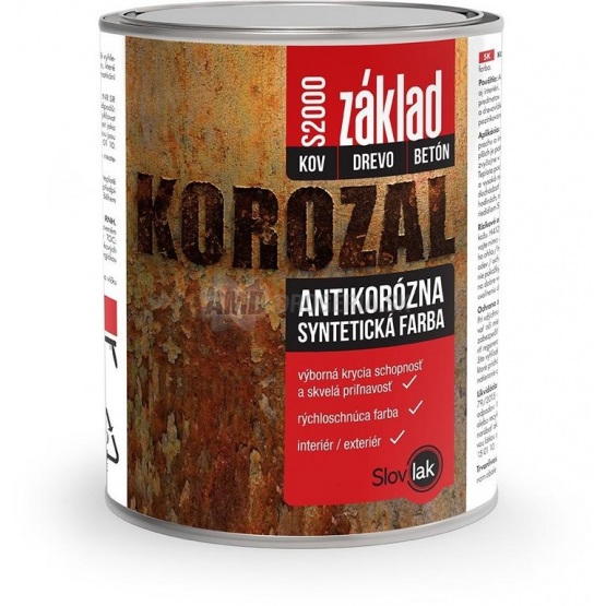 Korozal Základ S2000 antikorózna syntetická farba, čierna 0199, 10 kg