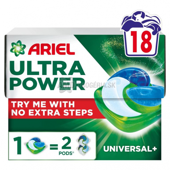 Ariel Ultra Power Universal+ pracie kapsule, 18 ks