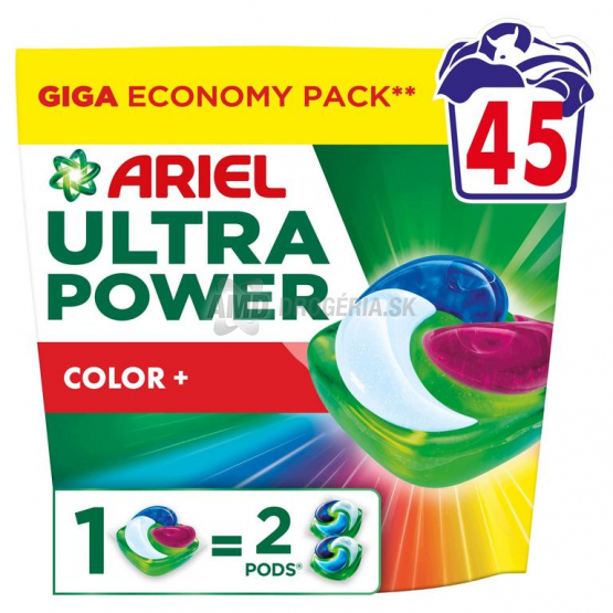 Ariel Ultra Power Color+ pracie kapsuly, 45 ks