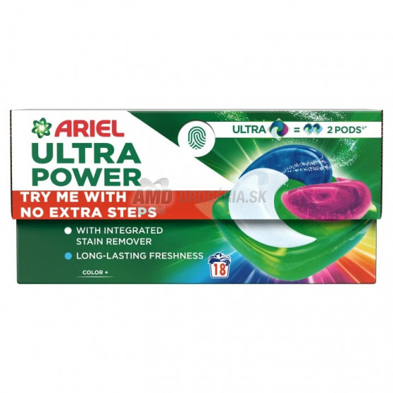 Ariel Ultra Power Pods Color+ kapsule na pranie, 18 ks