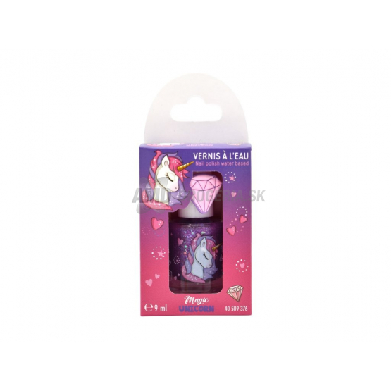 Magic Unicorn Lak na nechty na vodnej báze s prsteňom, 9 ml