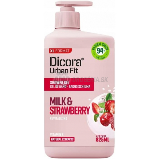 Dicora Urban Fit Sprchový gél Mlieko a Jahoda, 825 ml