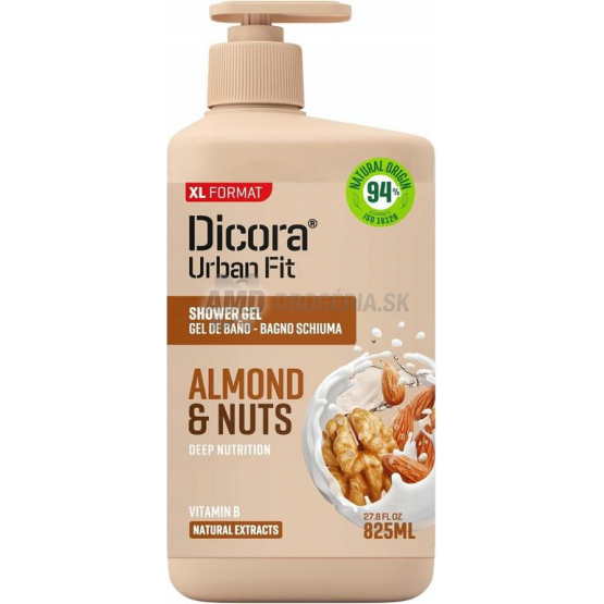 Dicora Urban Fit Sprchový gél Almond & Nuts, 825 ml