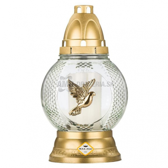 MAX-POL Sklenený kahanec 1074 AP4 ZL transparentný, 24 cm
