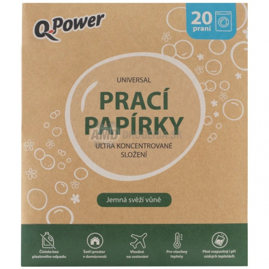 Q-Power Pracie papieriky Universal, 20 praní