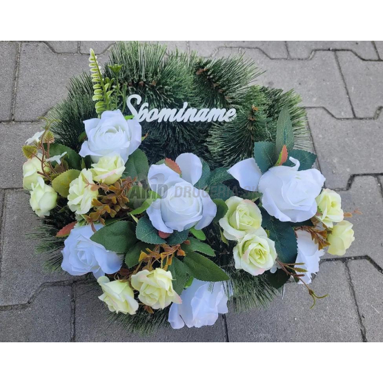 Ikebana smútočný venček zdobený č. 014