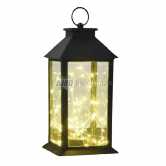 LED lampáš s časovačom, 32 cm, čierny