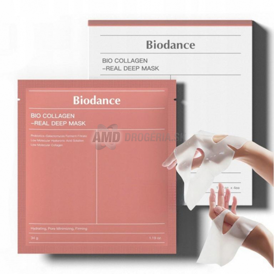 Biodance Bio-Collagen Real Deep Mask, kolagénová pleťová maska, 4 ks × 34 g