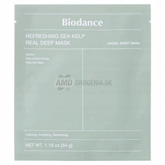 Biodance Refreshing Sea Kelp Real Deep Mask, hydrogélová pleťová maska, 34 g
