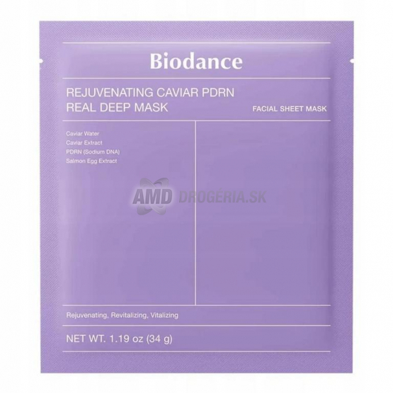 Biodance Rejuvenating Caviar PDRN Real Deep Mask, hydrogélová pleťová maska, 34 g