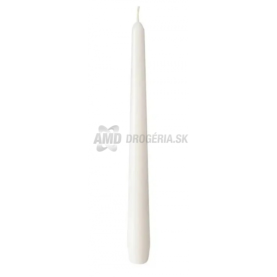 Aura Sviečka kónická biela, 24,5 cm, 53 g, 7 h