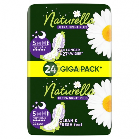 Naturella Ultra Night Plus hygienické vložky s krídelkami, veľkosť 5, 24 ks