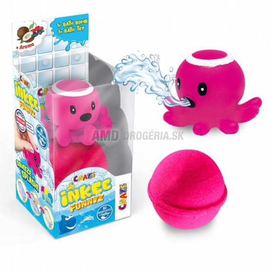 Craze Inkee Funnyz šumivá kúpeľová bomba s hračkou, 120 g