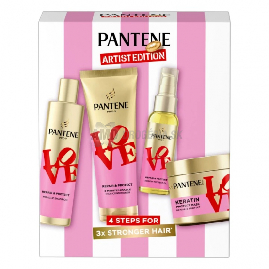 Pantene Pro-V Love Artist Edition Repair & Protect darčeková kazeta (šampón 250 ml + balzam 220 ml + maska 300 ml + olej 100 ml)