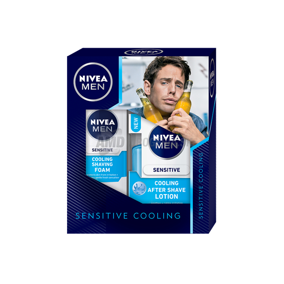 DARČEKOVÉ PÁNSKA KAZETA NIVEA SHAVING SENSITIVE COOLING PENA NA HOLENIE + VODA PO HOLENÍ 16