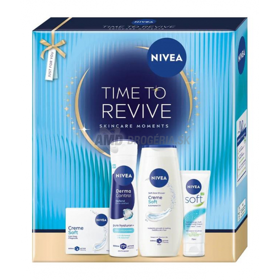 Nivea Time to Revive darčeková kazeta (sprchový gél + antiperspirant + krém + mydlo)