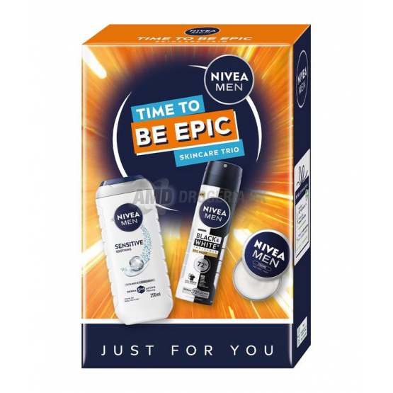 Nivea Men Time to be Epic darčeková kazeta (sprchový gél + antiperspirant + krém)