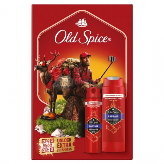 Old Spice Captain darčeková kazeta (deo sprej 150 ml + sprchový gél 250 ml)