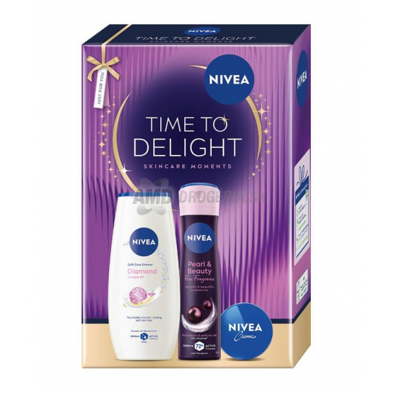 Nivea Time to Delight darčekový box (sprchový gél + antiperspirant + krém)