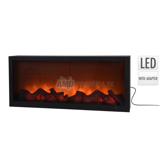 LED krbové ohnisko s imitáciou plameňa, 57 × 10 × 25 cm