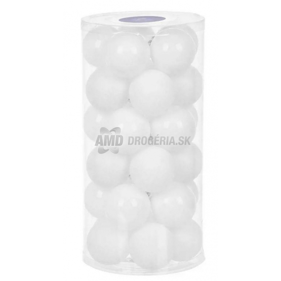 MagicHome Vianočné gule biele lesklé, 6 cm, 30 ks