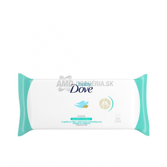 DOVE BABY VLHČENÉ UTIERKY SENSITIVE 50 KS