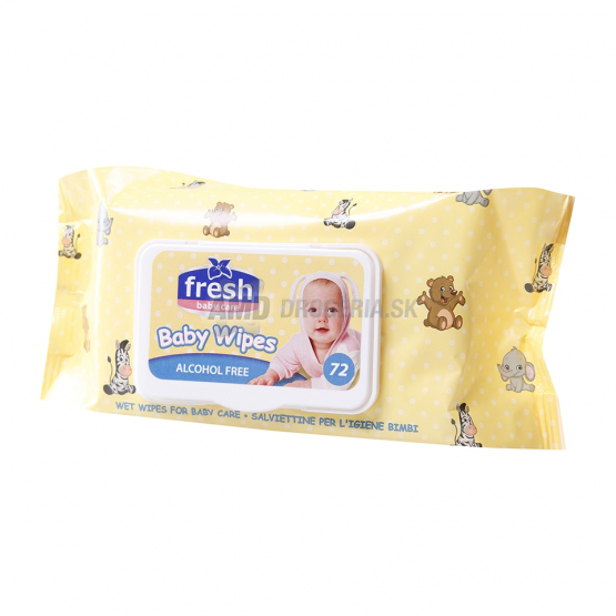 FRESH BABY DETSKÉ VLHČENÉ UTIERKY S KLIPOM 72 KS