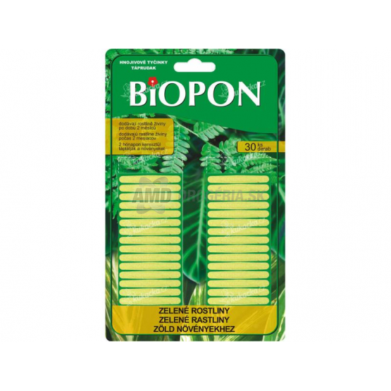 BIOPON HNOJACE TYČINKY ZELENÉ RASTLINY 30 KS