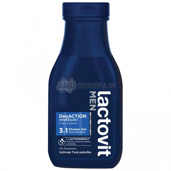 LACTOVIT SPRCHOVÝ GÉL MEN 3 V 1 DEO ACTION 300 ML