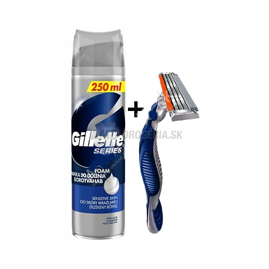GILLETTE PENA NA HOLENIE 250 ML + STROJČEK