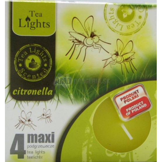 ČAJOVÁ SVIEČKA MAXI CITRONELA 4 KS