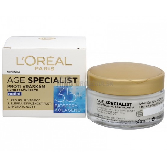 LOREAL PARIS AGE HYDRATAČNÝ KRÉM PROTI VRÁSKAM NOČNÝ 35 +; 50 ML