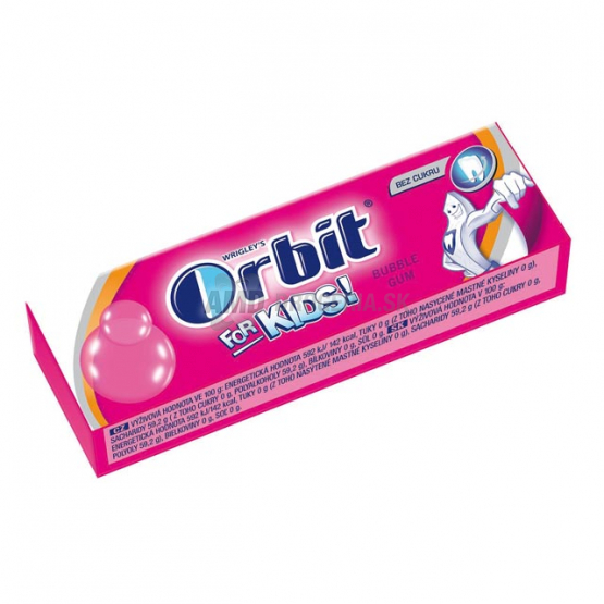 ORBIT KIDS PLÁTKY BUBBLE GUM 27 G
