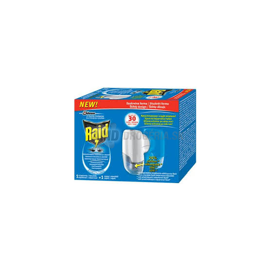 RAID ELEKTRICKÝ TEKUTÝ STROJČEK + NÁHRADNÁ NÁPLŇ 30 NOCÍ