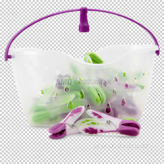 ŠTIPCE NA PRÁDLO 12 KS + KOŠÍK