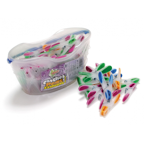 ŠTIPCE NA PRÁDLO 24 KS + KOŠÍK