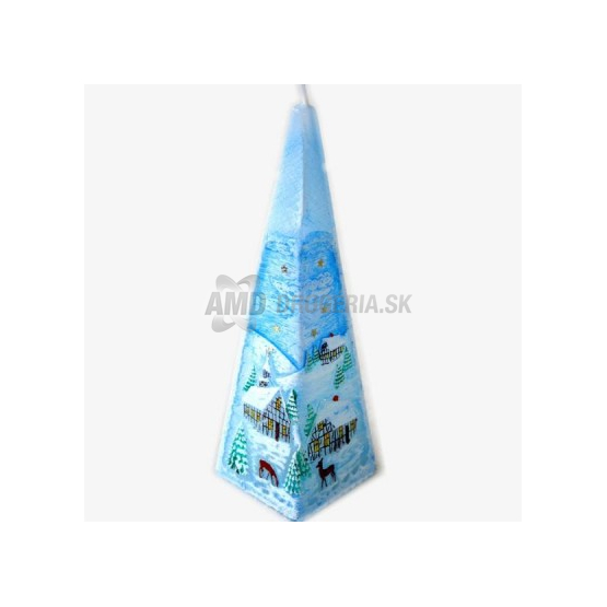 Sviečka pyramída Vianočný stromček, modro-biela
