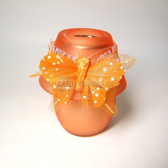 SVIEČKA SKLO PLÁVAJÚCI MOTÝL