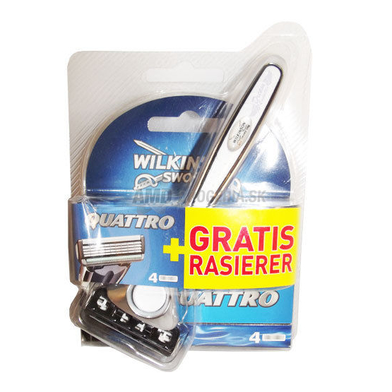 WILKINSON QUATTRO STROJČEK 1 KS + NÁHRADNE HLAVICE 4 KS