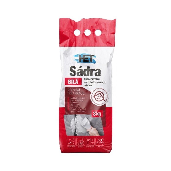 SÁDRA BIELA 3 KG HET