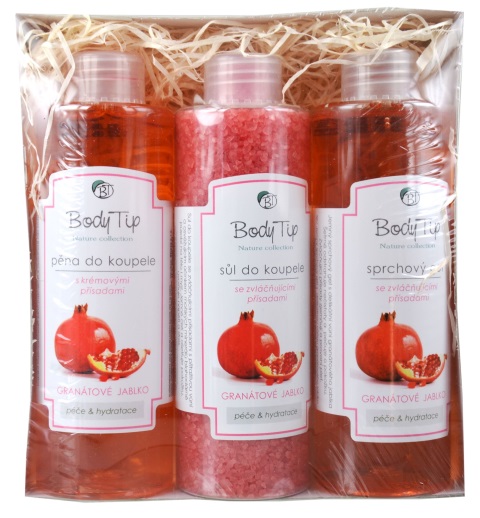 BODY TIP DARČEKOVÁ KAZETA GRANÁTOVÉ JABLKO SPRCHOVÝ GÉL+SOĽ+PENA