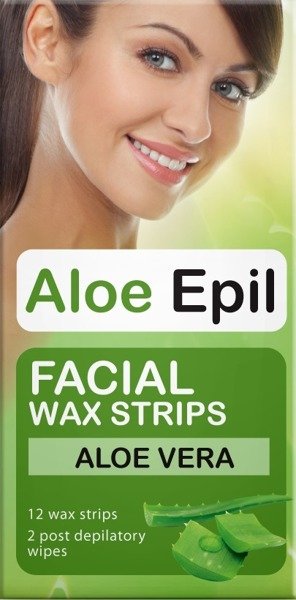 DEPILAČNÉ VOSKOVÉ PÁSIKY ALOE EPIL NA TVÁR 12+2