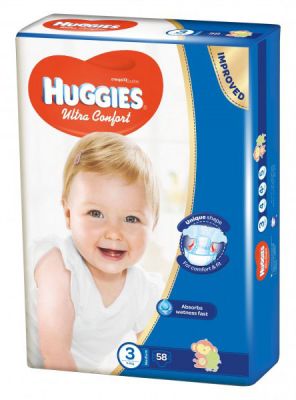 HUGGIES ULTRA COMFORT 3 5-8KG 58 KS