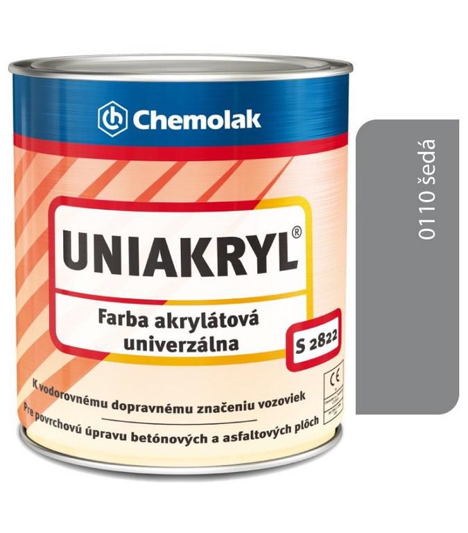Chemolak Uniakryl S2822 akrylátová farba, 0110 sivá, 5 kg