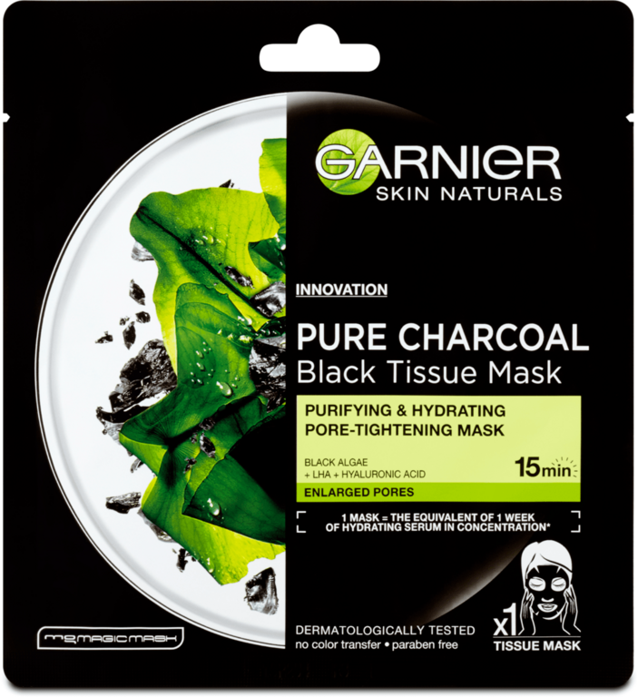 GARNIER TISSUE MASKA CHARCOAL ČIERNE RIASY 28 G