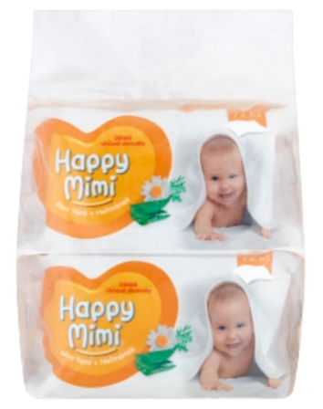 HAPPY MIMI DETSKÉ VLHČENÉ UTIERKY ALOE VERA ORANŽOVÉ 4x72 KS