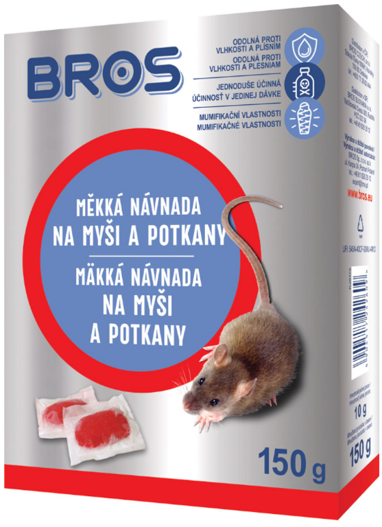 BROS MÄKKÁ NÁVNADA NA MYŠI A POTKANY 150 G
