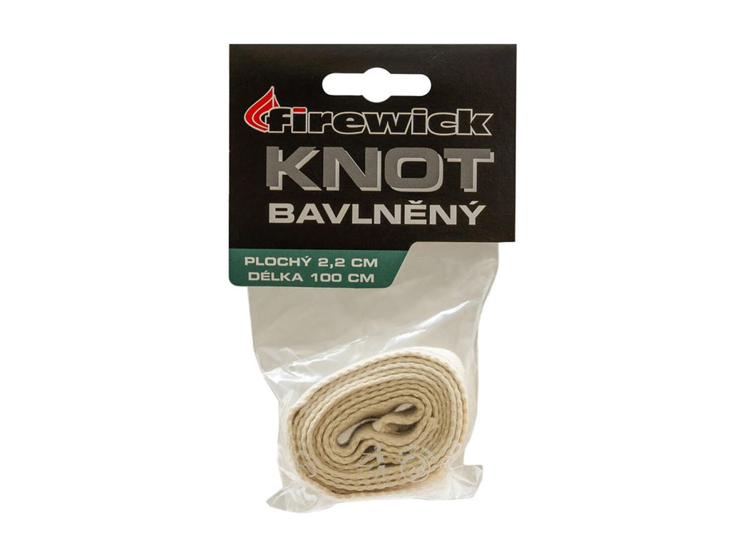 Firewick Knôt bavlnený plochý, 2,2 cm × 100 cm