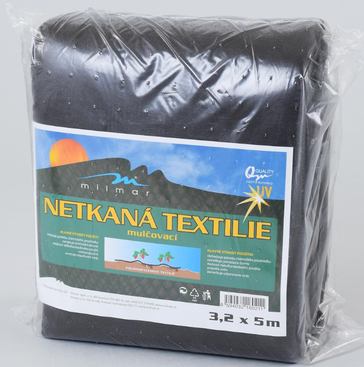 NETKANÁ TEXTÍLIA ČIERNA  3,2 X 5M 45GR/M2